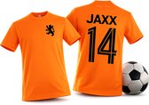 T-shirt orange avec votre propre nom et numéro de dos - taille 4XL - T-shirt personnalisé - Livingstickers