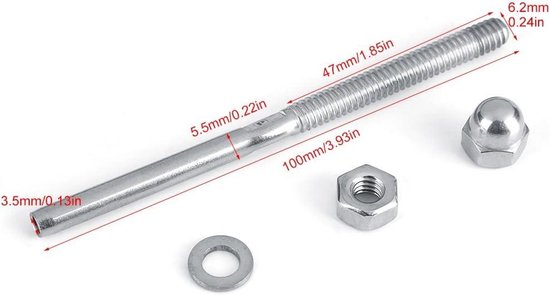 RVS Leuning Kabelspanner Stud End Terminal Hardware 10 stuks - Metaal Post Systeem van Merkloos — afbeelding 2