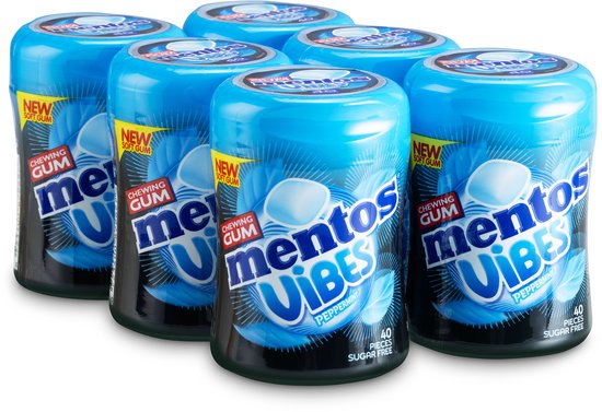 Mentos Gum Vibes Peppermint - Kauwgom - Suikervrij - 6x40stuks