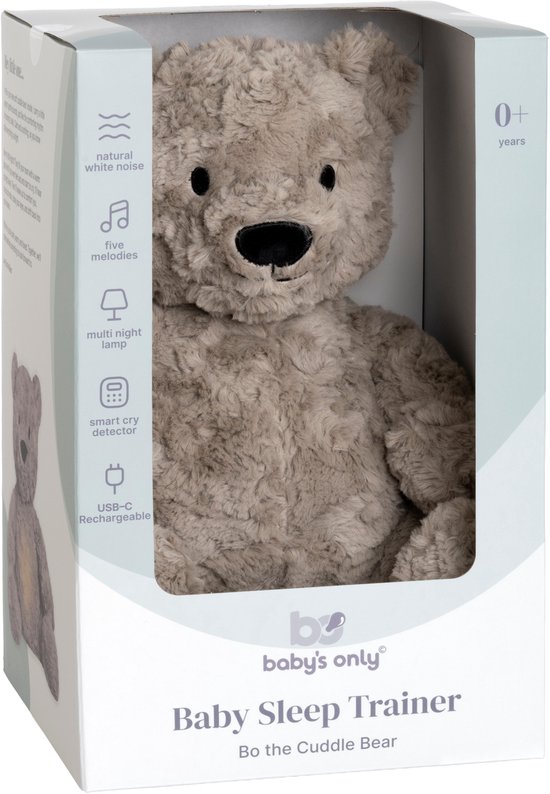 Baby's Only Bo de knuffelbeer met slaaptrainer - Baby knuffel met white noise en slimme huilsensor - Nachtlicht - Taupe van Merkloos — afbeelding 5