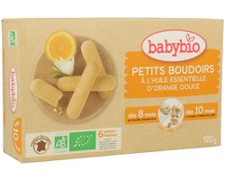 BabyBio Biologisch Babyvoeding - Babymaaltijd - Babykoekjes sinaasappelsmaak - 120gram - Vanaf 8 mnd