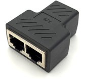 RJ45 Splitter 1 naar 2 – Ethernet LAN Netwerk Adapter – Internet Kabel Verdeler – Geschikt voor Cat5e / Cat6 – Zwart