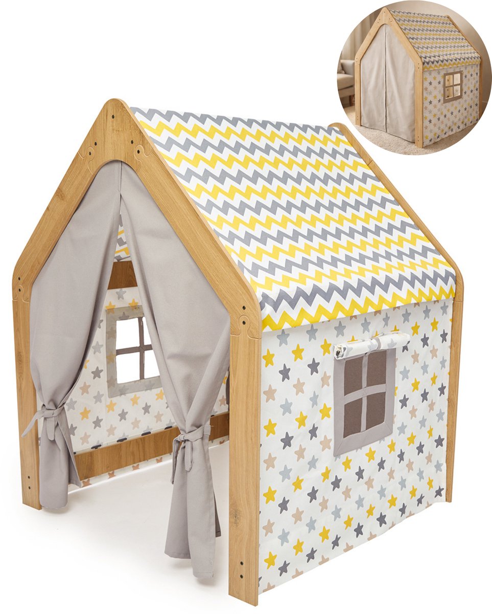 Minera® Speeltent | Speeltent meisjes & jongens | Speelhuisje | Speelhuisje binnen & buiten | Stevige Speeltent | Speeltent met ramen | Speeltenten | Kids Play House