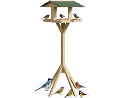 Lomera Vogelvoederhuisje Op Paal - Vogelvoederhuisje - Vogelvoederhuisje Buiten - Vogelvoederhuisje Tuin - Vogelvoederhuisje Balkon - Open Vogelvoederhuisje