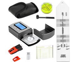 6-delige Platenspeler Afstel Set - Met Digitale Naalddrukmeter, VTA Azimuth Liniaal & Cartridge Protractor - Inclusief Reserve Naald & Borstel - Vinyl Accessoires