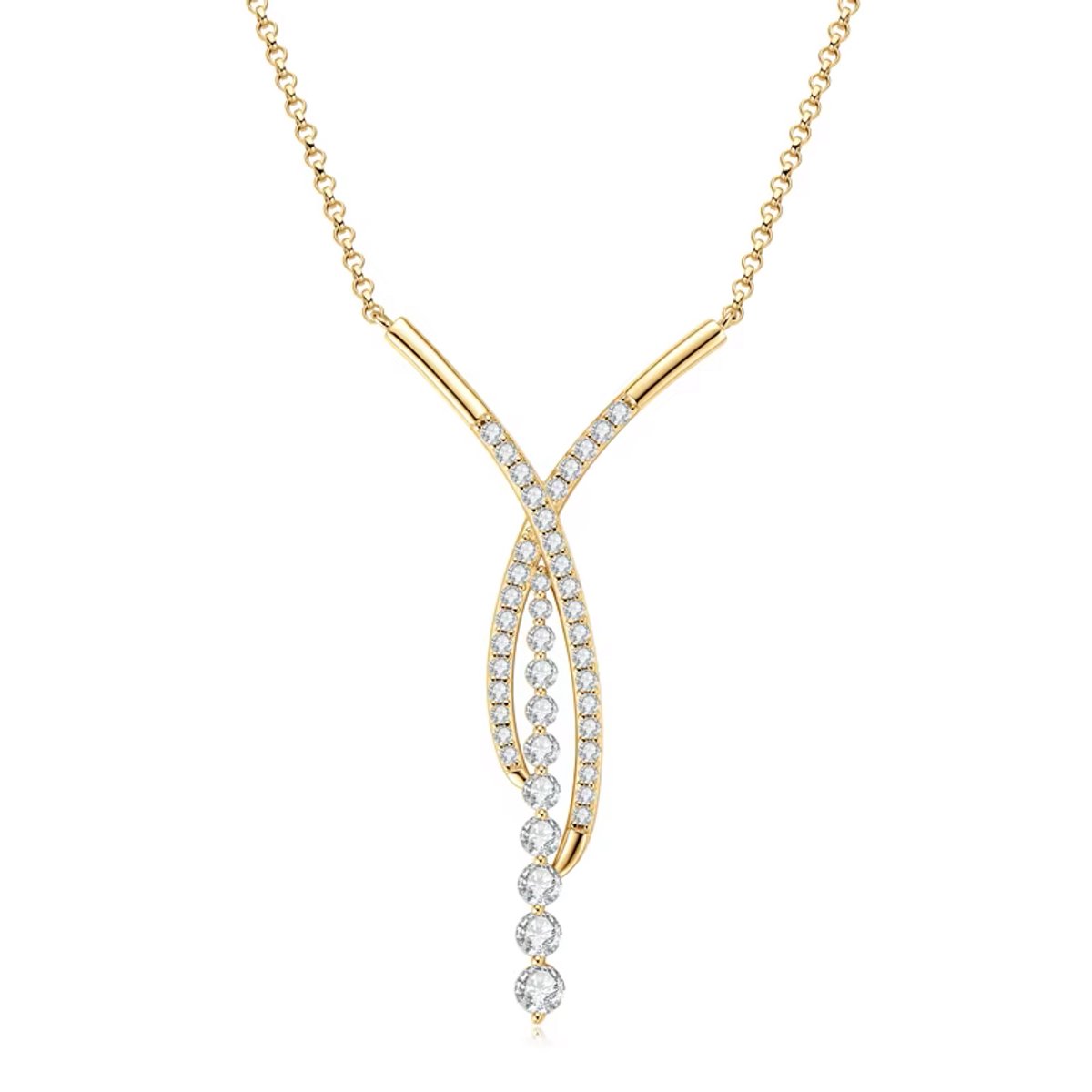 Titanix Ketting Dames – 1.26 Karaat Moissanite met GRA-Certificaat (Diamant Alternatief)- 925 Sterling Zilver, 18K goudverguld – Elegante Hanger