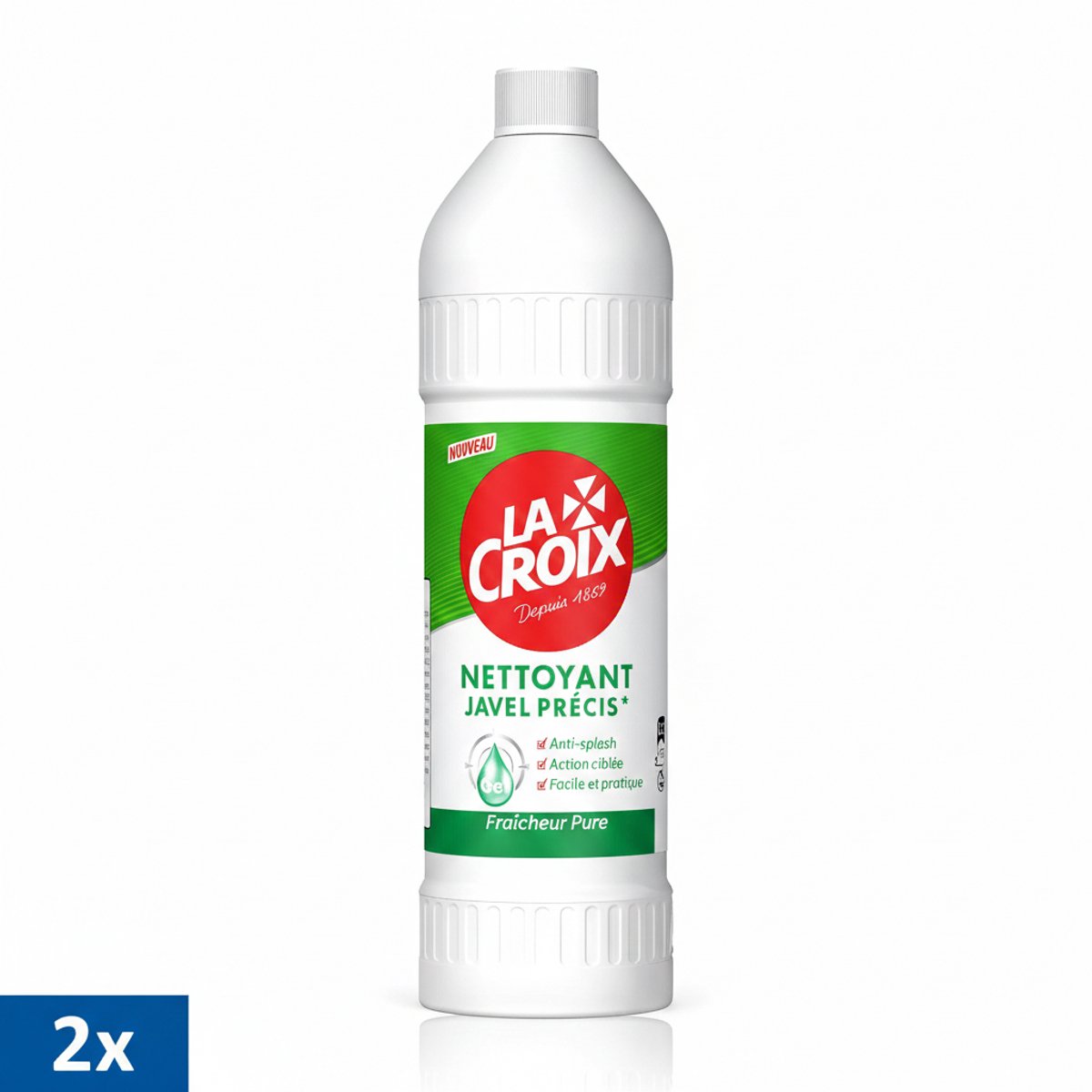 2 x LA CROIX Gel Javel Précise 750 ml – Bleekwater Gel met Pure Frisheid – Krachtige & Precieze Reiniging en Desinfectie