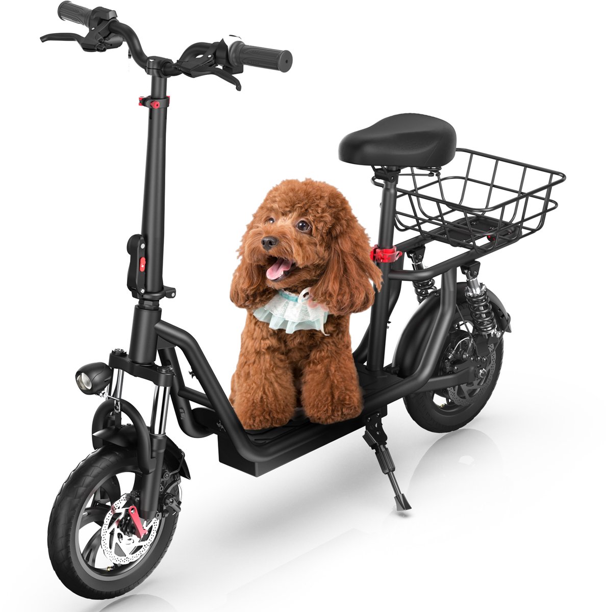 Elektrische Step iScooter i12 zwart voor Volwassenen met Zitje 500W Actieradius 35km 42V7.5Ah 12 inch 120kg Dubbele Schokdemping – foto 2