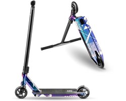 Movino X-Core - Street Stuntstep - Neochroom - Vanaf 5 jaar - Y-BAR - Lagers ABEC-9 - Aluminium - Flex Fender rem - Draagkracht tot 100 kg