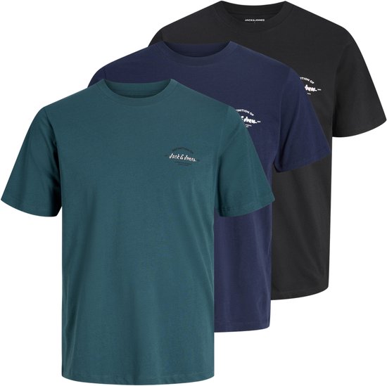 JACK&JONES PLUS JJBRANDON TEE SS CREW NECK 3PK MP PLS Heren T-shirt - Maat EU2XL US1L