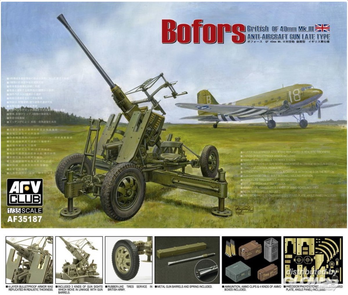 AFV Club Bofors QF 40mm Mk.III Late – 1:35 militair Bouwpakket - AFV British Vers.of Bofors 40mm MKIII AA Gun