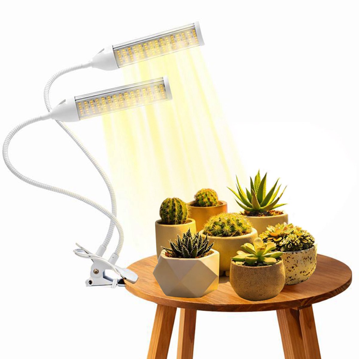 YUGN LED Groeilamp Set van 2 - 38 cm - Full Spectrum Kweeklamp - met Clip - 360°-aanpassing - Grow Light