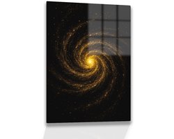 Gouden spiraal - Acrylglas - Kunst op acrylaat - Glasschilderij - 30x45 cm
