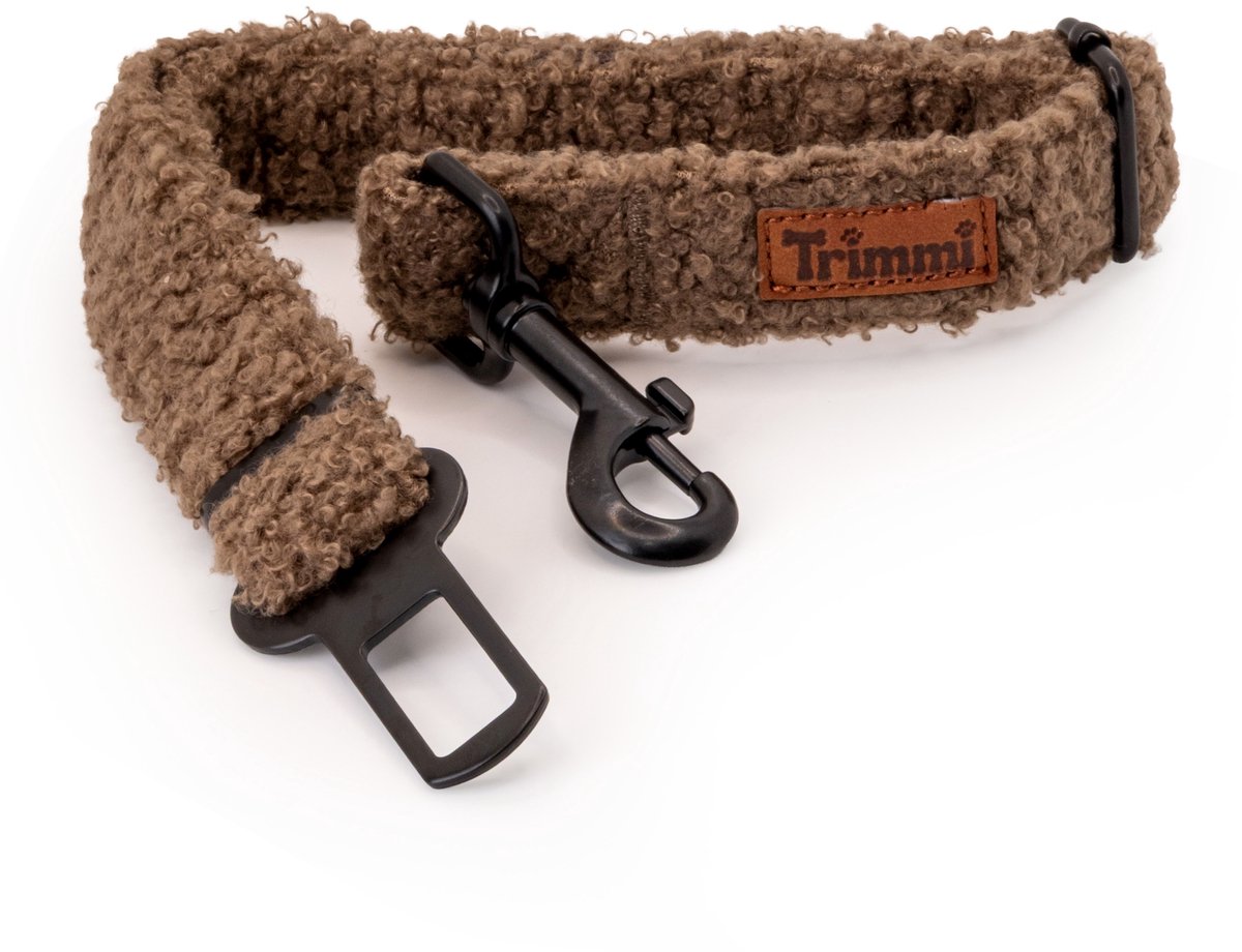 Teddy autogordel taupe - Autogordel hond - Autogordel verlengerstuk - Autogordel clip - Autoriem hond - Autoriem hond autogordel - Gordelclip - Gordel - Halsbanden, riemen & tuigen - Trimmi