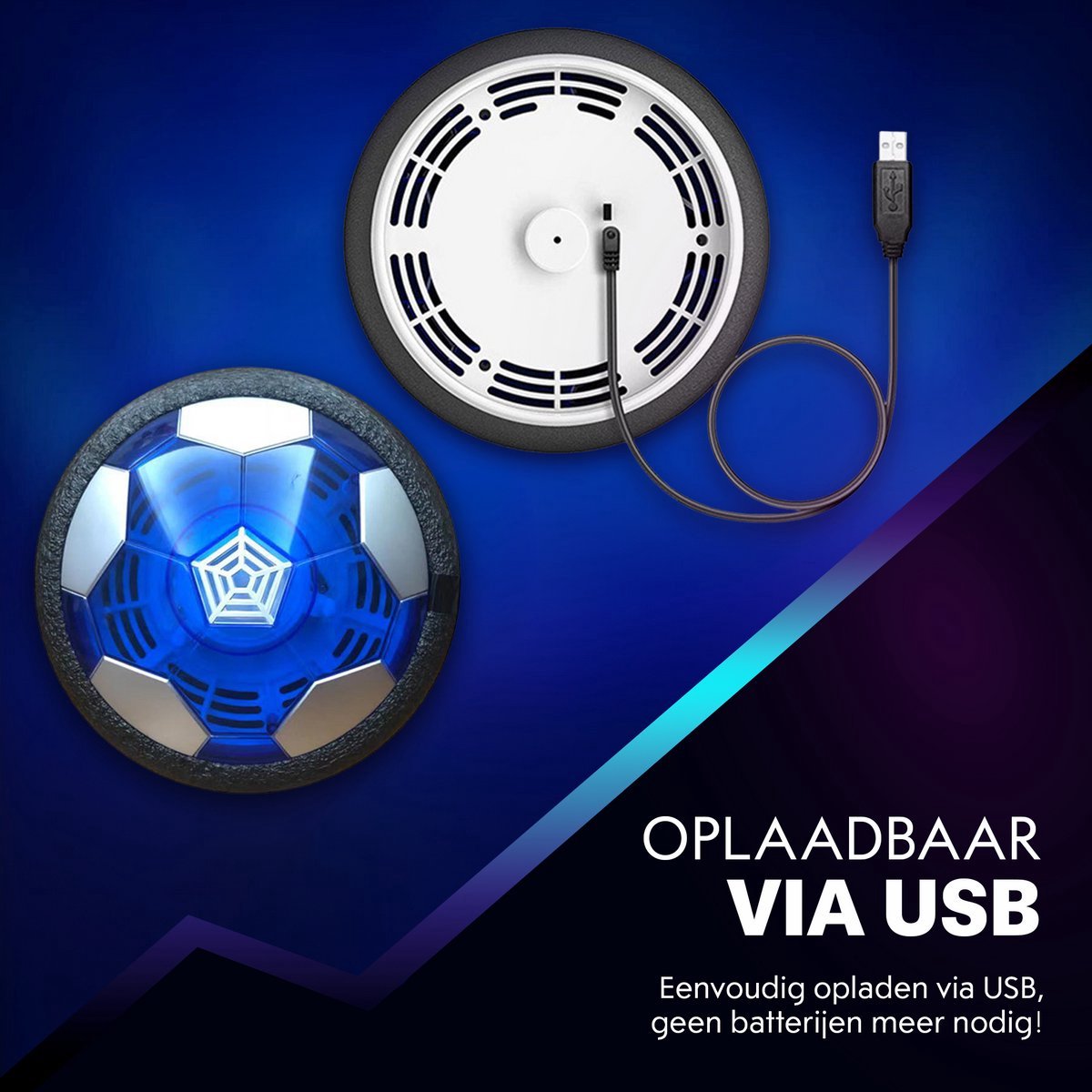 4-Pack Tech Essentials Hover Bal - 18cm - Led Verlichting - Oplaadbaar - Zwevende - Zachte Binnen Voetbal - Indoor Air Speelgoedbal - Kinderen — afbeelding 9