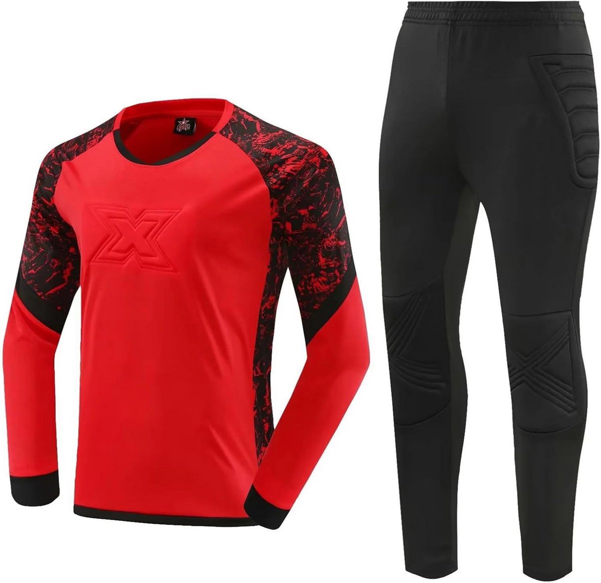 Voetbalshirt en Broek voor Jongens - Lange Mouwen Keepertenue met Bescherming