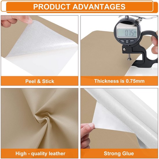 Zelfklevende Kunstleer Reparatie Pleisters voor Meubels en Auto Bekleding — afbeelding 3