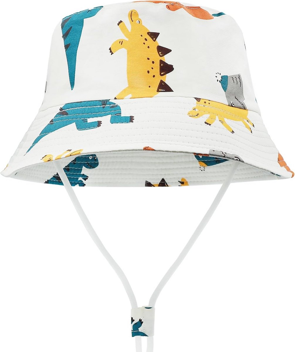 Kinder Zonnehoed met Kinriem - Opvouwbare Bucket Hat voor Jongens en Meisjes