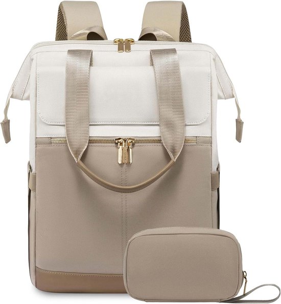 Rugzak Dames Laptopvak 15 Inch - Waterdicht Handbagageformaat - Modern Zakelijk Reis Schooltas 1-stuks