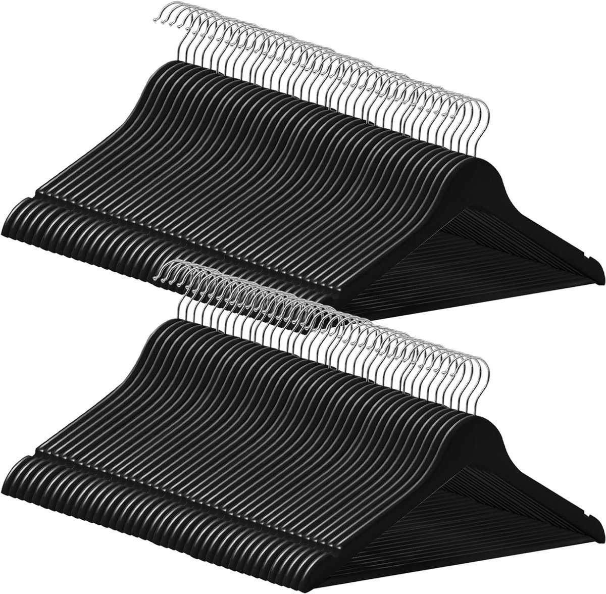 80 Houten Kledinghangers met Antislip & Draaibare Haak - Ruimtebesparend