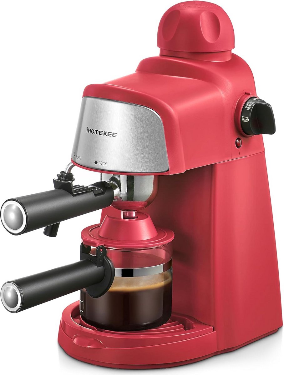 Compacte Espressomachine voor 1-4 Kopjes met Cappuccino Functie - Snel Warm