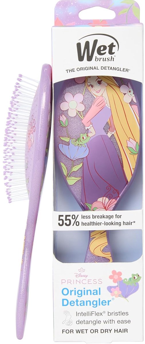 Wet Brush x Dreamy Disney Princess Original Detangler - Rapunzel - Limited Edition - Anti-Klit Haarborstel Met IntelliFlex® Bristles - Ontknoopt Nat & Droog Haar - Zacht Voor Alle Haartypen - Voor Kind & Volwassen