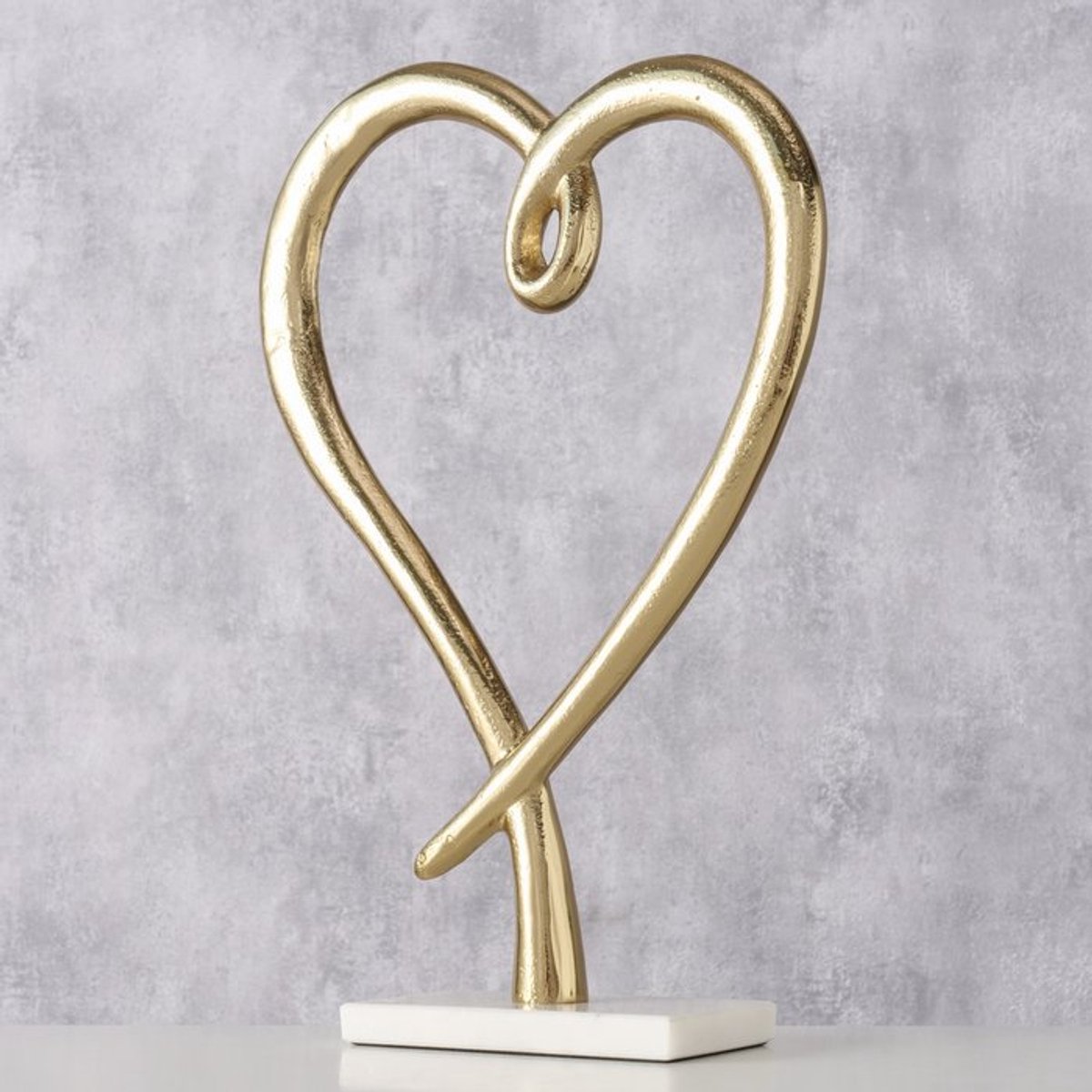 Boltze - Beeld - Sculptuur - Hart - Zaja - Marmervoet - Goud - Aluminium - 24x8x35cm