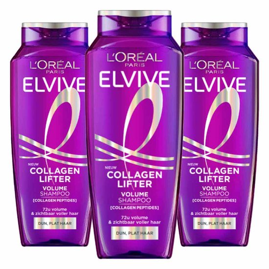 L'Oréal Elvive Collagen Lifter Shampoo - 3 x 250 ml - Voordeelverpakking