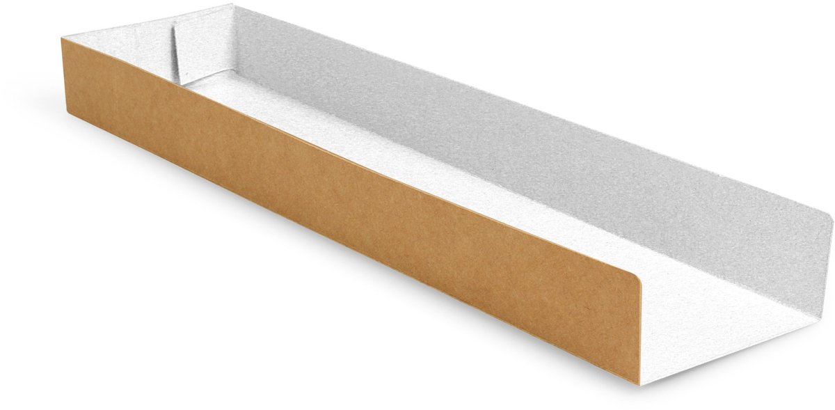 Panini inschuif Snackbakje karton bruin | 28,5 cm x 7,5 cm x 3 cm 100 stuks
