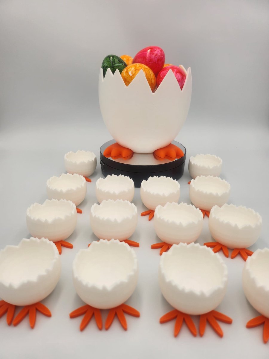 Paasdecoratie eierdopjes - set van 4 stuks