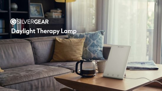 Daglichtlamp 10.000 Lux - Ingebouwde Timer - 3 Standen - Meer Energie - Nachtrust - LED Bureaulamp - Daylight Lamp - Winterdepressie - Gezicht - Lichttherapielamp - Wit - Silvergear