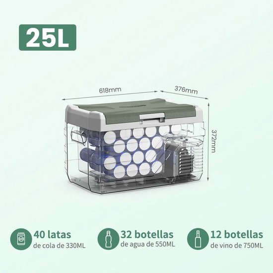 Norvia Alpicool - Auto Koelkast - Camping - Draagbare Koelbox - Elektrisch 12V/24V/230 volt - 25L - Snelle Koeling - Energiezuinig van Norvia Alpicool — afbeelding 2