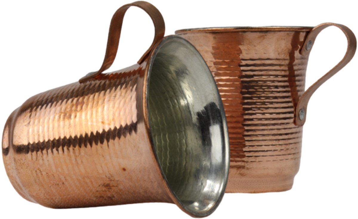 Varzi Home – Koperen Beker – Handgemaakt – 200 ml – Voor Koffie, Thee & Water – Oosters Design