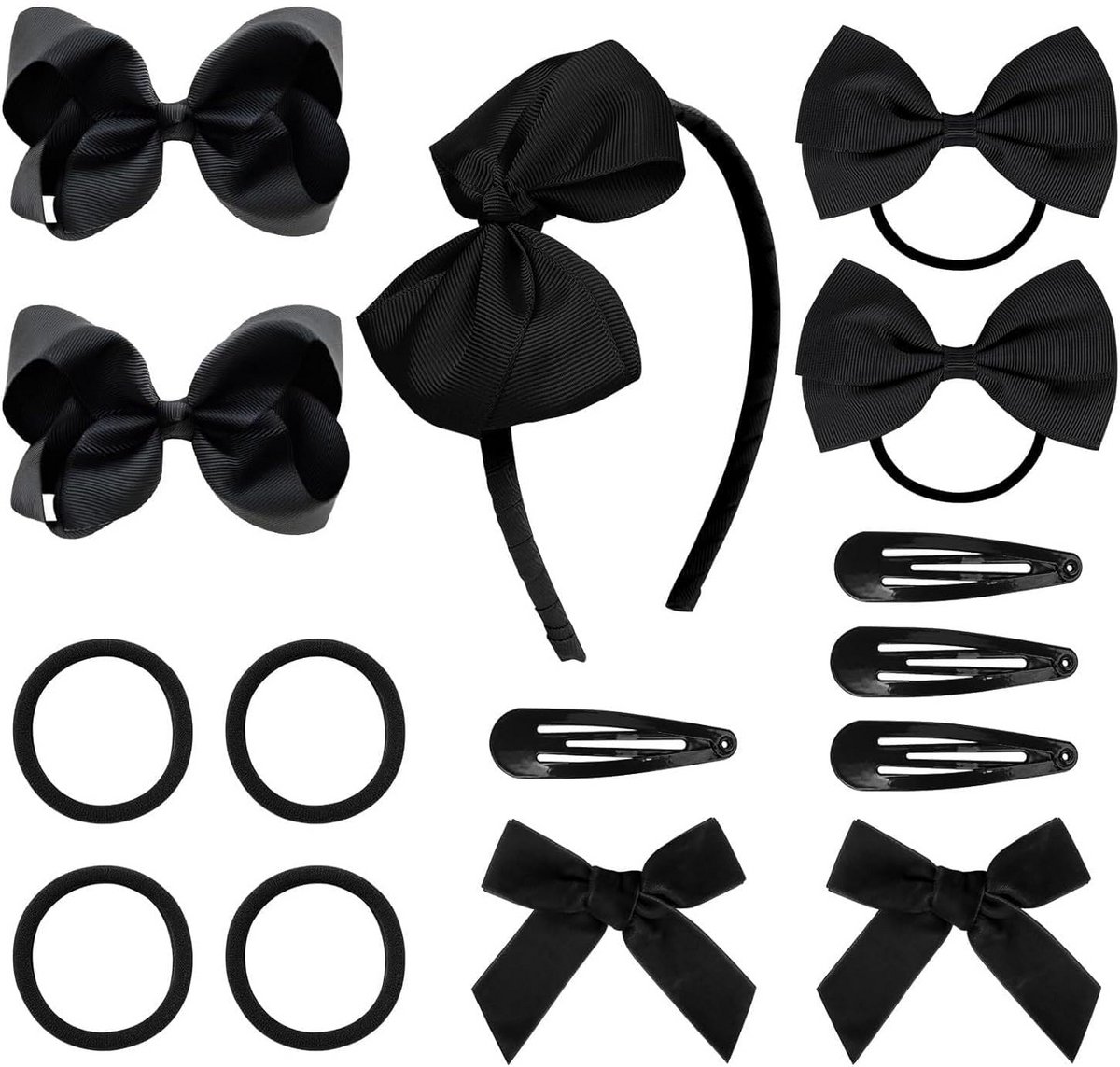 15-delige Haaraccessoires Set voor Meisjes: Strikken, Clips en Haarband