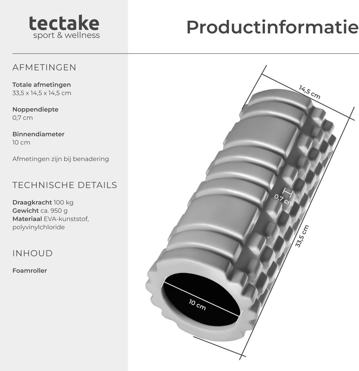 tectake Foam Roller - Massageroller thumbnail 5
