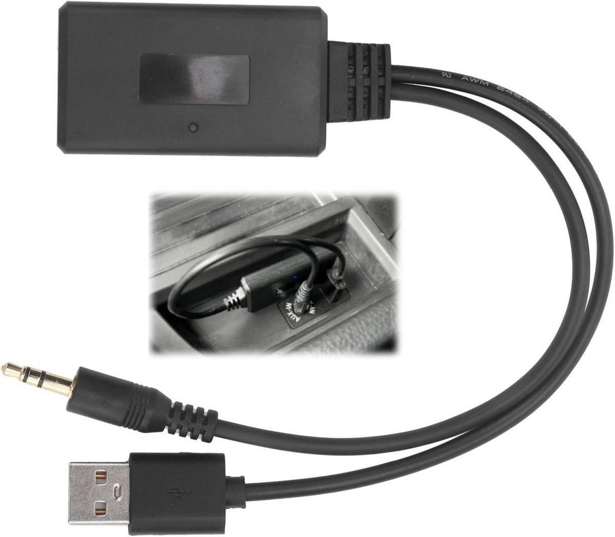 Bluetooth Audio Adapter voor Auto en Stereo met AUX en USB Aansluiting