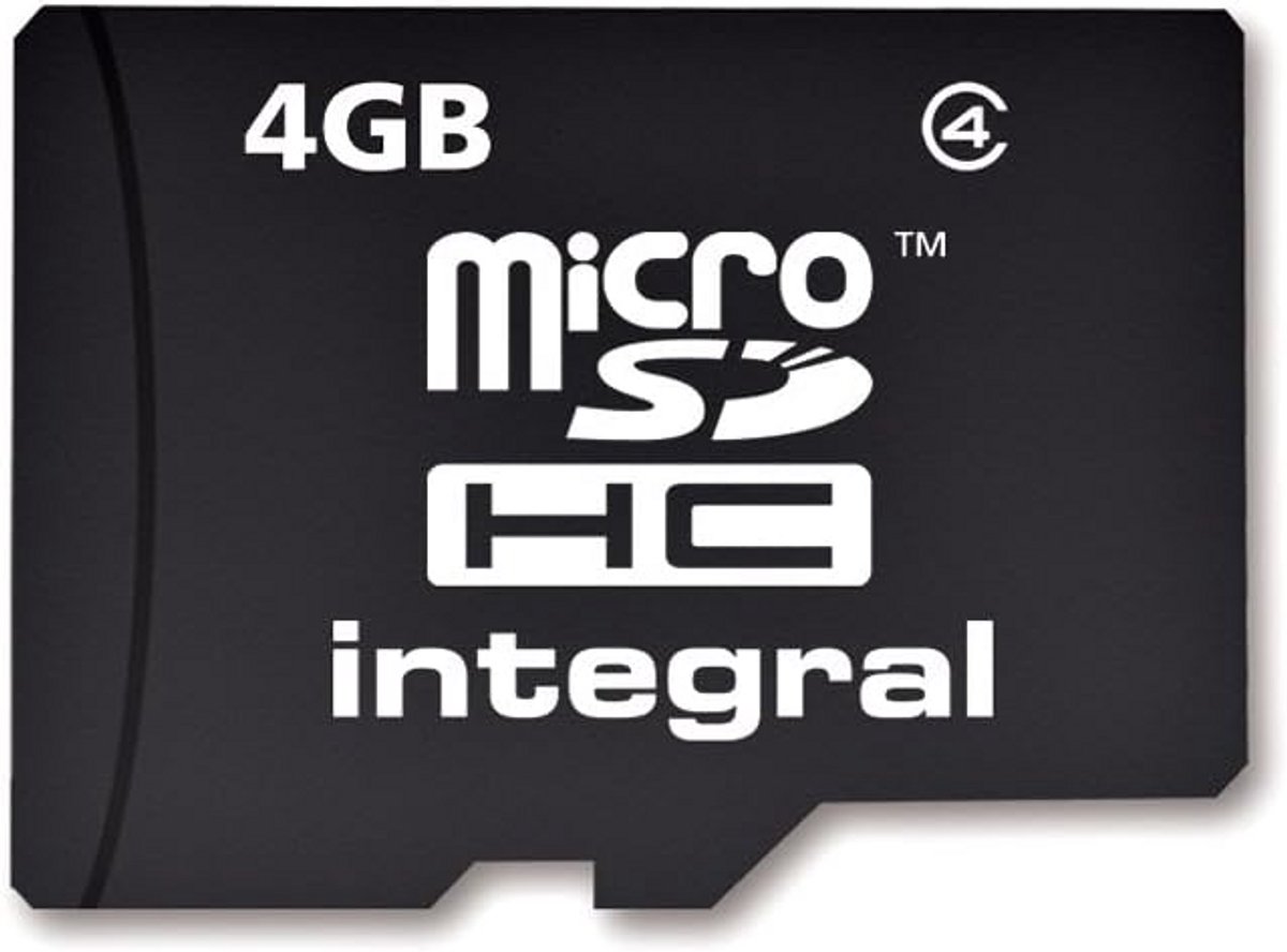 4GB microSDHC geheugenkaart met SD adapter Klasse 4 zwart