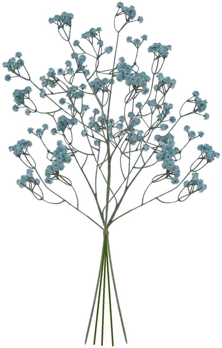 Chaks Kunstbloem Gipskruid - 5x - 60 cm - blauw - tak - kunst bloem - Gypsophila