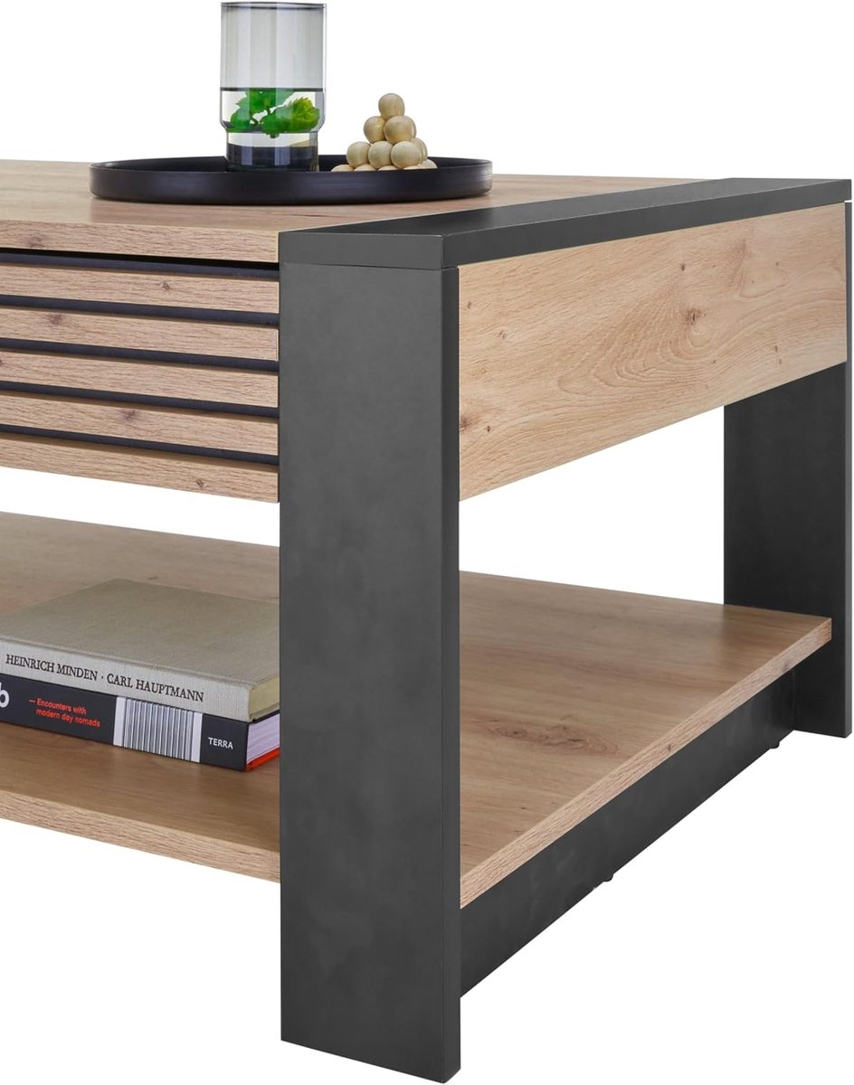 Ronde Uitschuifbare Eettafel LIV – Modern Scandinavisch Design – Beton Look – 120-150 cm – Voor 4-6 Personen – Houten Blad met Metaal Frame – Bellaverowonen – Afmetingen op aanvraag – Bellavero