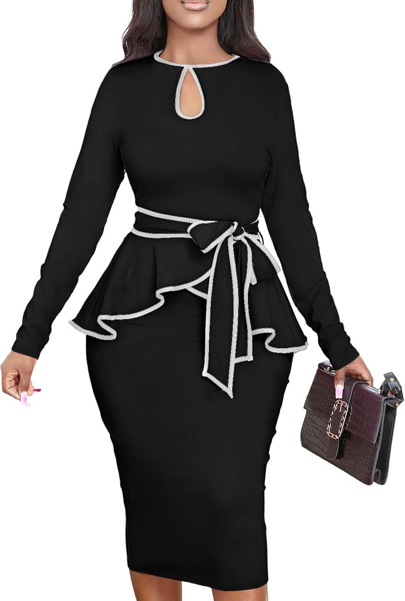 Klassieke Elegante Damesjurk met Strikdetail