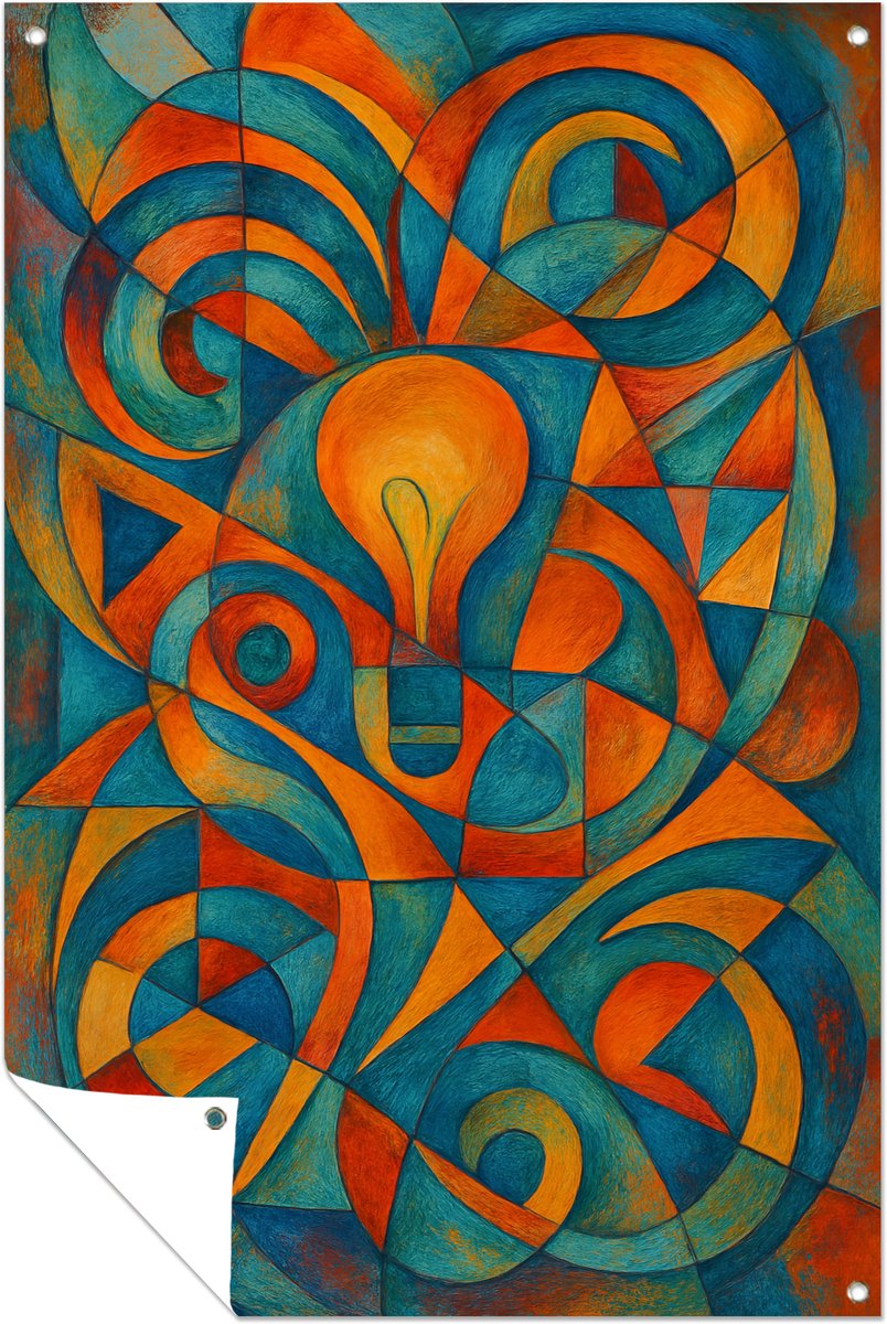 Gloeilamp - Buiten - Balkon decoratie - Tuinposter - 30x45 cm