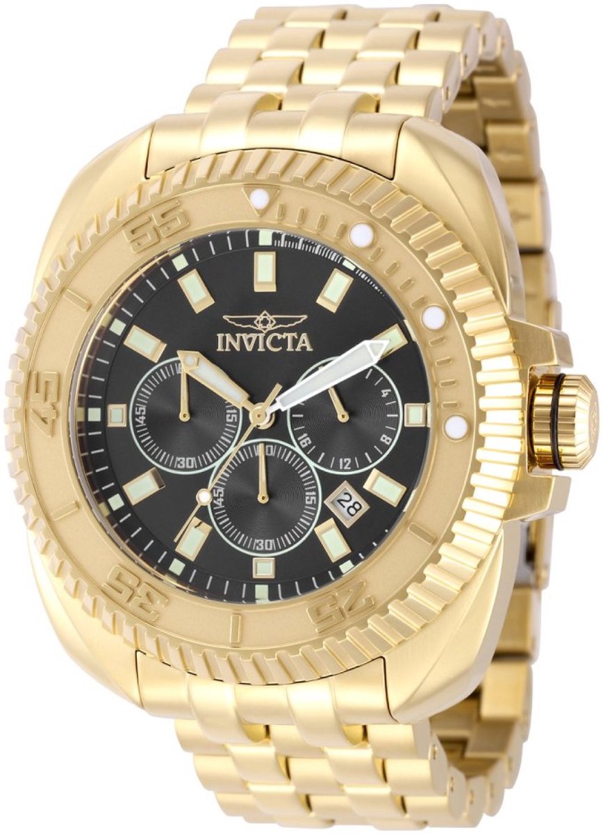 Invicta Coalition Forces 49787 Heren Horloge - Waterdicht - Analoog - Quartz Uurwerk - Roestvrij Staal met zwarte Wijzerplaat - 50mm