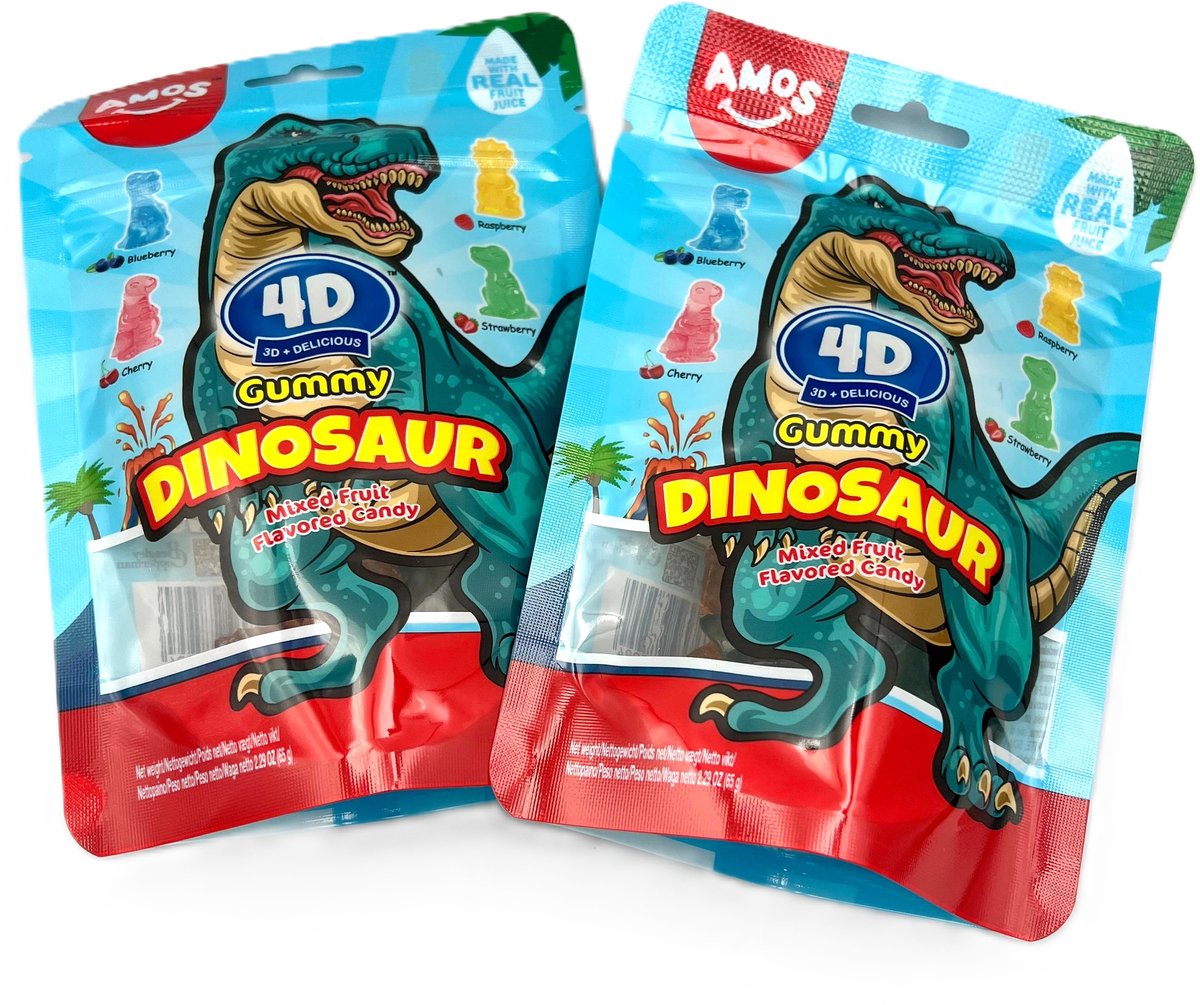 Amos 4D Dinosaur Gummy 2 stuks
