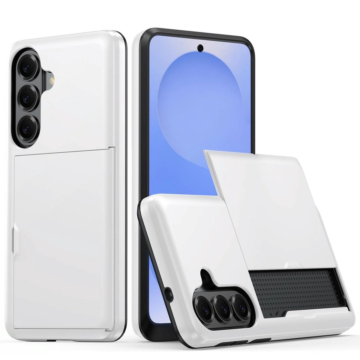 Mobigear Hoesje geschikt voor Samsung Galaxy S26 Plus Telefoonhoesje met Kaarthouder Hardcase | Mobigear Card Backcover Shockproof met Pasjeshouder | Kaarthouder voor 2 Pasjes | Hoesje voor Pinpas / OV Kaart / Rijbewijs | Schokbestendig Galaxy S26