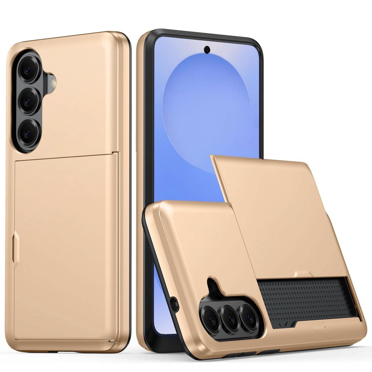 Mobigear Hoesje geschikt voor Samsung Galaxy S26 Plus Telefoonhoesje met Kaarthouder Hardcase | Mobigear Card Backcover Shockproof met Pasjeshouder | Kaarthouder voor 2 Pasjes | Hoesje voor Pinpas / OV Kaart / Rijbewijs | Schokbestendig Galaxy S26
