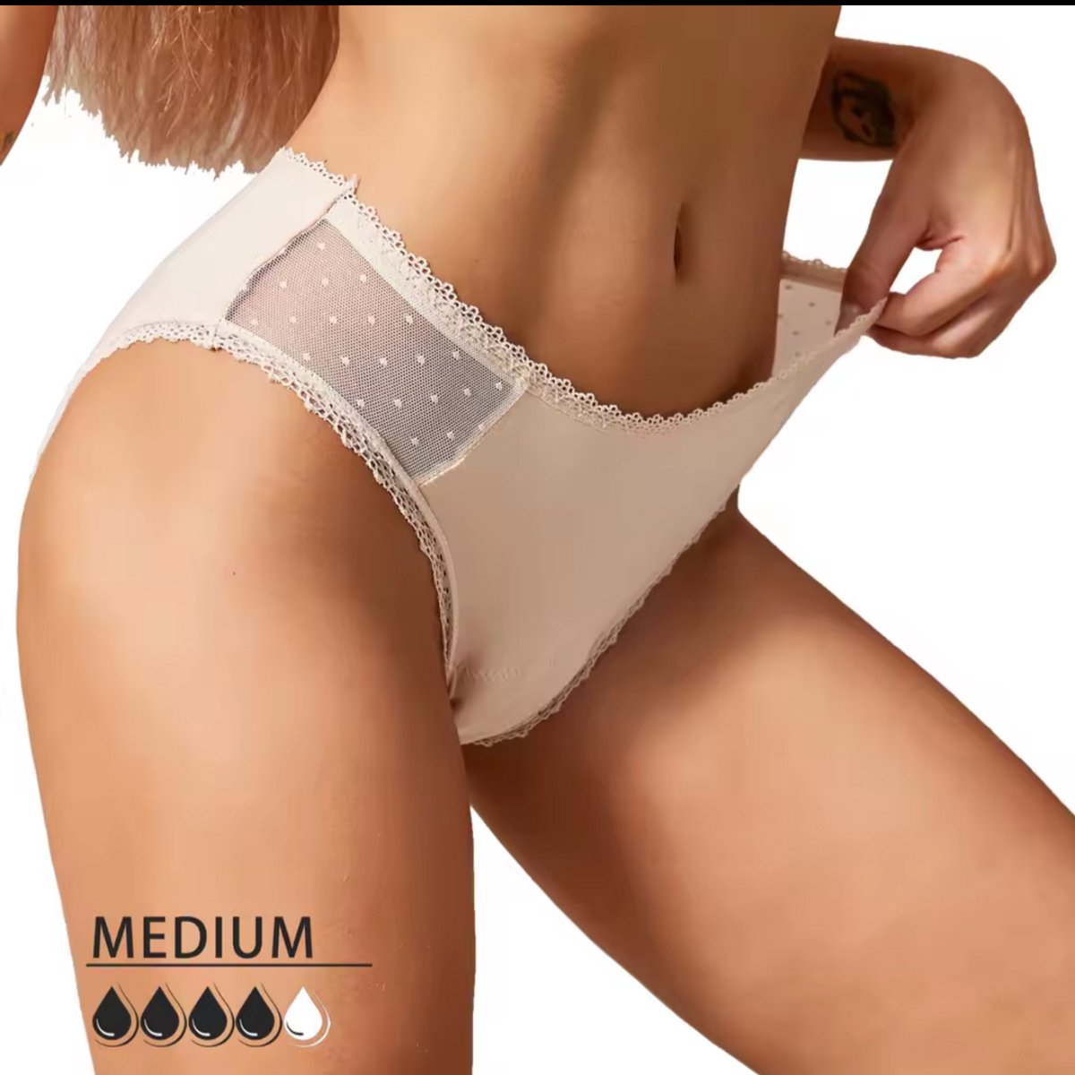 Vrouwen Menstruatie Maat 2XL/XXL Elastisch Ondergoed 4 Laags Ademend Katoen Regular Taille Slipje Bamboevezel Lingerie Onderbroek Lekvrij Maandelijks Heavy Flow Snelle Absorptie Periode Maandverband Tampon