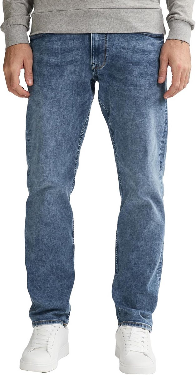 Tapered Heren Kostuumbroek met Stretch Denim - Regular Fit