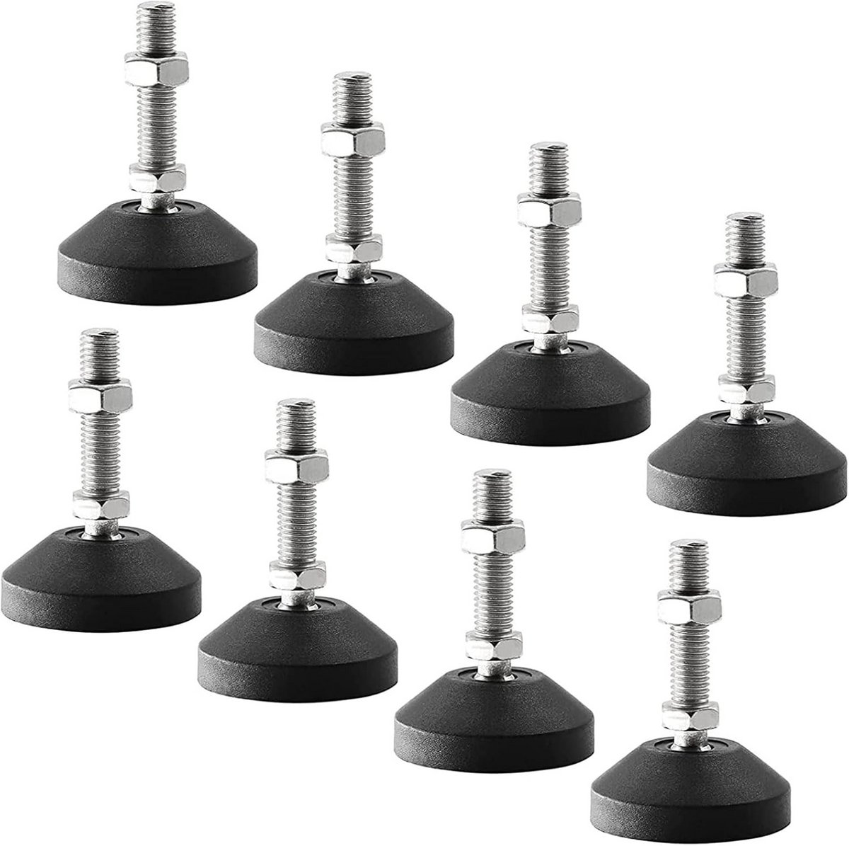 Set van 8 Verstelbare Stelvoeten M12 x 50 mm voor Meubels en Machines