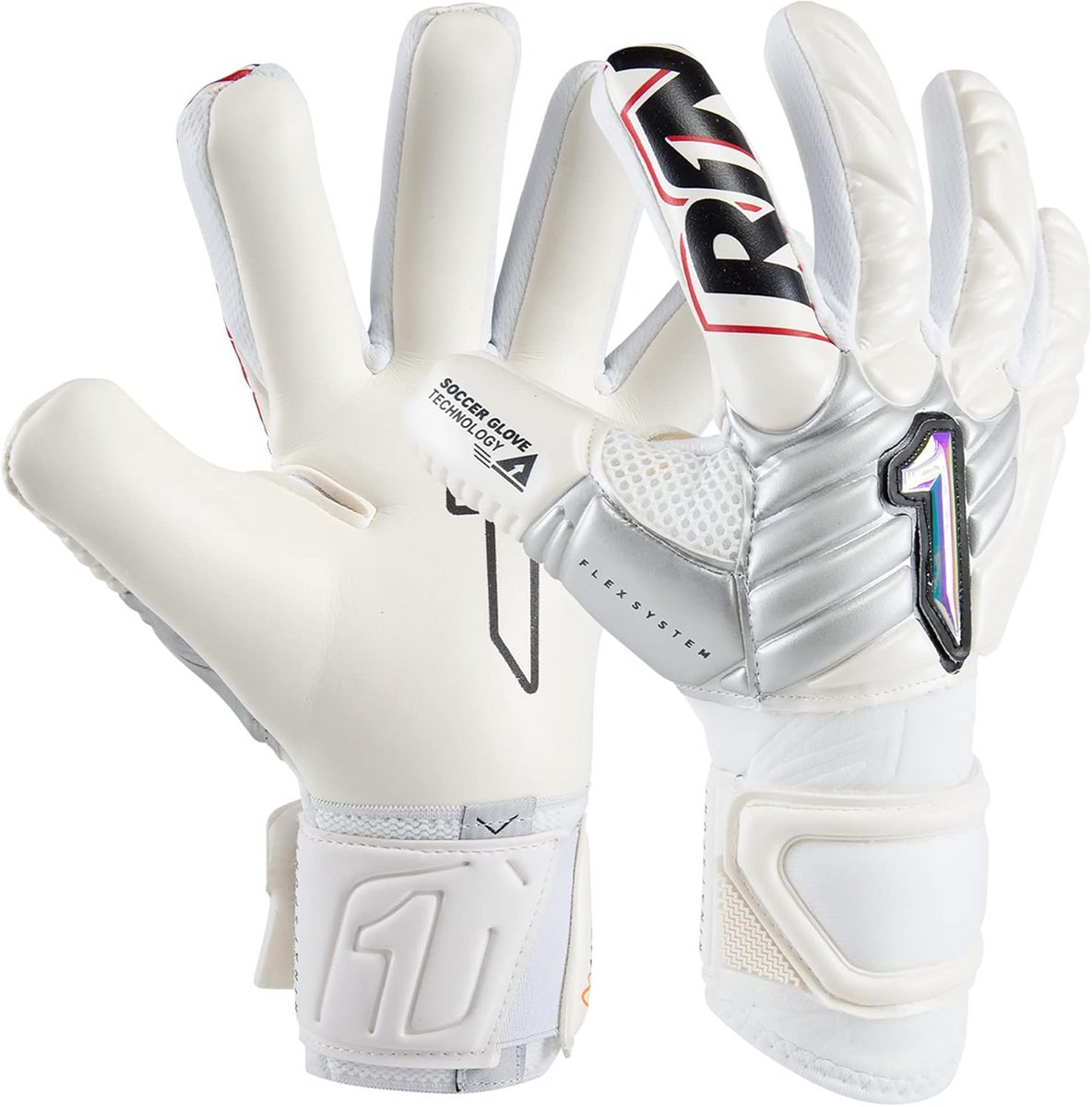 Keepershandschoenen Junior Wit - Unisex Voetbaldoel Verdedigers Handschoenen Maat 5
