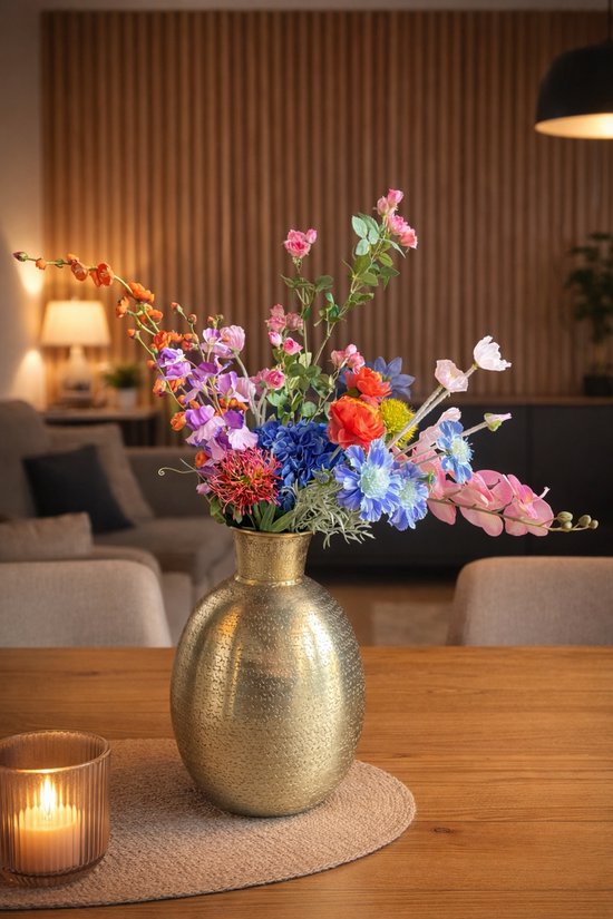 Bouquet de fleurs en soie - Bouquet de soie Splendeur colorée - Sans entretien - Fleurs artificielles